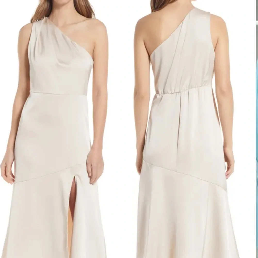 SAM EDELMAN One-Shoulder Satin Midi Dress - Picture 4 of 12